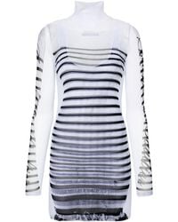 Jean Paul Gaultier - Marinère Mini-Jurk Met Mesh - Lyst