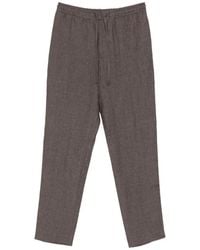 Canali - Drawstring-Waist Linen Trousers - Lyst