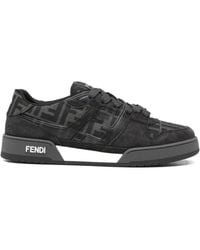 Fendi - Match Sneakers Ff Jacquard And Suede Low-Tops - Lyst