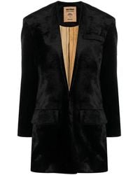 Uma Wang - Collarless Velvet-Effect Coat - Lyst