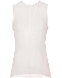Ami Paris - Semi-Sheer Silk Top - Lyst