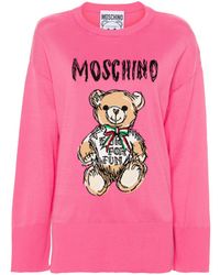 Moschino - Teddy Bear Intarsia-knit Jumper - Lyst