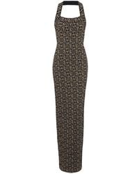 Balmain - Neckholder-Kleid mit geometrischem Muster - Lyst