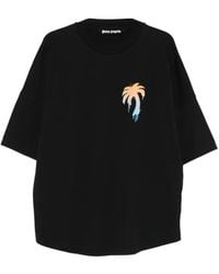 Palm Angels - Palm Tree-Print T-Shirt - Lyst