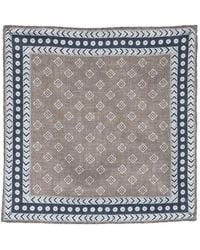 Brunello Cucinelli - Geometric-Pattern Silk Pocket Square - Lyst