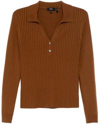 Theory - Ribbed Polo Top - Lyst
