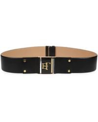 Elisabetta Franchi - Logo-Plaque Leather Belt - Lyst