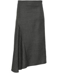 Brunello Cucinelli - Jupe En Laine À Coupe Mi-Longue - Lyst