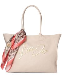 Liu Jo - Grand Sac Cabas À Logo Brodé Et Détail Foulard - Lyst