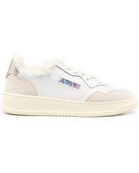 Autry - Medalist Shearling-Trim Sneakers - Lyst