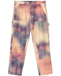 Stussy - Logo-Patch Tie-Dye Jeans - Lyst