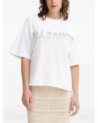 AllSaints - Amelie Pearl-Embellished T-Shirt - Lyst