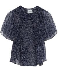 Isabel Marant - Neslya Ruffled Printed Top - Lyst