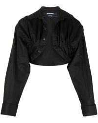 Jacquemus - 'Le Chemise Machou' Gathered Cropped Shirt - Lyst