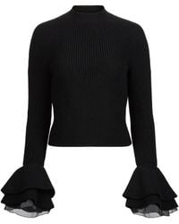 Nina Ricci - Ruffled-Cuff Wool Top - Lyst