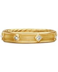David Yurman - 18Kt Modern Renaissance Diamond Band Ring (4Mm) - Lyst