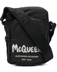 Alexander McQueen Messengertas Met Logoprint - Zwart