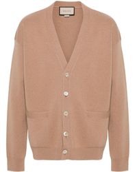 Gucci - Embroidered Logo Cashmere Cardigan - Lyst