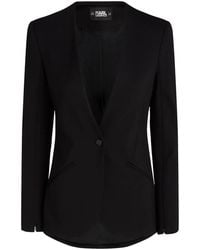 KARL LAGERFELD - Collarless Punto Blazer - Lyst