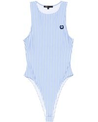 Maje - Body A Rayas Con Logo Bordado - Lyst