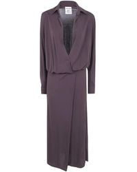 Semicouture - Belted Wrap-Style Dress - Lyst