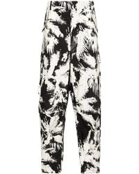 Laneus - Printed Multi-Pockets Cotton Trousers - Lyst
