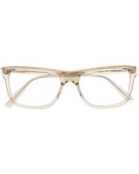 Saint Laurent - Transparent Rectangle-Frame Glasses - Lyst