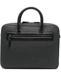 Michael Kors - Logo-Print Zip Briefcase - Lyst