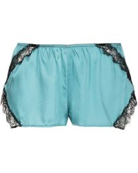 Kiki de Montparnasse - Lace-panel Silk Shorts - Lyst