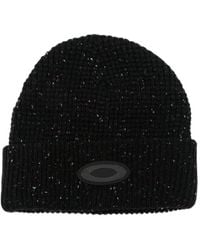 Oakley - Ellipse Flecked Logo-Patch Beanie Hat - Lyst