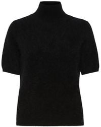 Max Mara - Kurzärmeliger Wollpullover Mit Stehkragen - Lyst