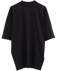 Jil Sander - Drop-Shoulder Mock-Neck T-Shirt - Lyst