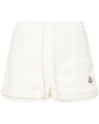 Moncler - Tweed-Shorts mit Logo-Patch - Lyst