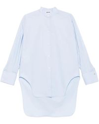 Moschino - Band-Collar Curved-Hem Shirt - Lyst