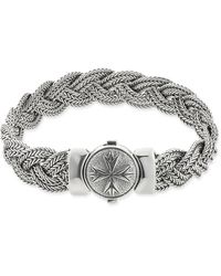 Emanuele Bicocchi - Large Diamond-Cut Flat Braided Bracelet - Lyst