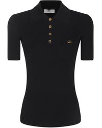 Elisabetta Franchi - リブ ポロシャツ - Lyst