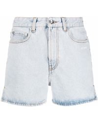 Off-White c/o Virgil Abloh - Diag Print Denim Shorts - Lyst