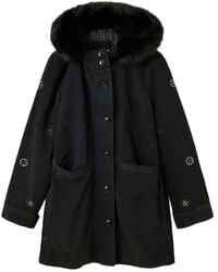 Desigual - Embellished Fur-Trimmed Parka - Lyst