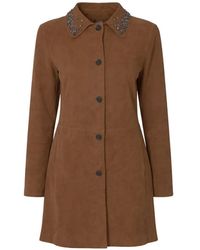 ERMANNO FIRENZE - Abrigo Con Apliques En El Cuello - Lyst