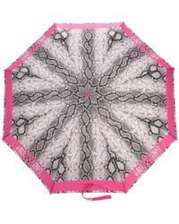 Moschino - Logo-edge Snakeskin-print Umbrella - Lyst