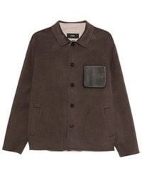 Arma - Leather-Pocket Button-Fastening Shirt Jacket - Lyst