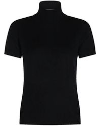 Allude - Roll-Neck Short-Sleeve Sweater - Lyst