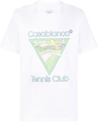 CASABLANCA T-Shirt mit "Tennis Club"-Print - Weiß