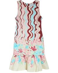 Isolda - Arábia Jurk Met Ruches En Bloemenprint - Lyst