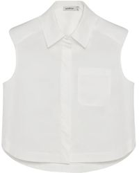 Jonathan Simkhai - Winslow Mouwloze Blouse Met Kraag - Lyst