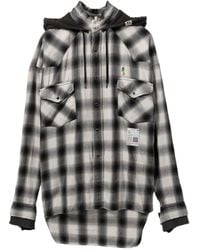 Maison Mihara Yasuhiro - Hooded Checked Shirt - Lyst