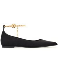 Ferragamo - Cable-Link Chain Leather Ballerina Shoes - Lyst