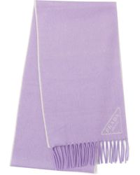 Prada Intarsia-logo Scarf - Purple