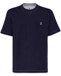 Brunello Cucinelli - Logo Cotton T-Shirt - Lyst