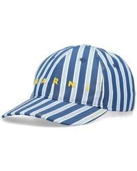 Marni - Striped Cotton Baseball Cap - Lyst